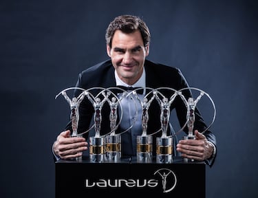 El extenista suizo es el deportista más premiado en la historia de los Laureus, con seis galardones: cinco como Mejor Deportista Masculino del Año y uno como Regreso del Año.