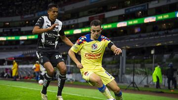 (L-R), Jair Cortes of Necaxa and Alvaro Fidalgo of America during the game America vs Necaxa, corresponding to Round 05 of the Torneo Apertura 2023 of the Liga BBVA MX, at Azteca Stadium, on August 23, 2023.
<br><br>
(I-D), Jair Cortes de Necaxa y Alvaro Fidalgo de America  durante el partido America vs Necaxa, correspondiente a la Jornada 05 del Torneo Apertura 2023 de la Liga BBVA MX, en el Estadio Azteca, el 23 de Agosto de 2023.