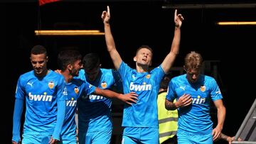 Cheryshev celebró así su gol al Athletic.