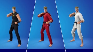 Todos los skins del set incluyen tres estilos diferentes: Cobra Kai, Eagle Fang y Miyagi-Do