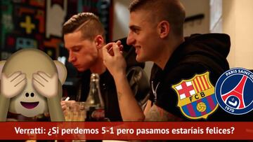 ¡Retratados! La charla de Draxler y Verratti antes del Camp Nou