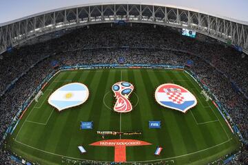 Pre-match aerial view of Nizhny Novgorod.