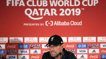 20 December 2019, Qatar, Doha: Liverpool&#039;s manager Jurgen Klopp speaks during a press conference at Khalifa International Stadium ahead of Saturday&#039;s 2019 FIFA Club World Cup final soccer match against Flamengo. Photo: Adam Davy/PA Wire/dpa
 
 
