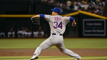 PHOENIX, ARIZONA - JULY 05: Kodai Senga #34 of the New York Mets delivers a second inning pitch against the Arizona Diamondbacks at Chase Field on July 05, 2023 in Phoenix, Arizona. Norm Hall/Getty Images/AFP (Photo by Norm Hall / GETTY IMAGES NORTH AMERICA / Getty Images via AFP)