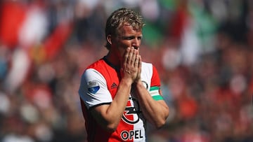 Dirk Kuyt tras plocamarse campeón de la liga holandesa.