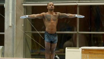 MADRID, 15/07/2021.-La gimnasia es un juego muy serio. Con esa filosof&iacute;a afronta cada entrenamiento y cada competici&oacute;n Ray Zapata, uno de los mayores especialistas en suelo de la &uacute;ltima d&eacute;cada. &quot;Un t&iacute;o muy loco&quot;, seg&uacute;n definici&oacute;n propia, que disparar&aacute; en Tokio 2020 su segunda bala ol&iacute;mpica. EFE/ J.J.Guillen