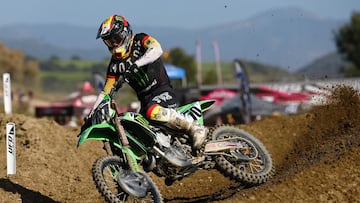 Jorge Prado, con la Kawasaki en el Pro Motocross de Pala, California.