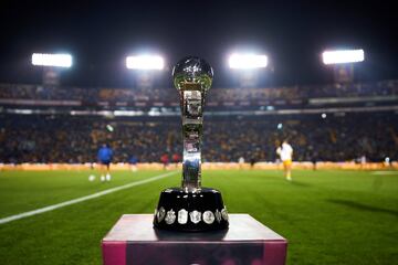 El trofeo de Campeón lució durante todo momento en la media cancha del estadio escenario de la final