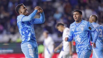 during the 9th round match between Pachuca and Puebla as part of the Liga BBVA MX, Torneo Clausura 2025 at Hidalgo Stadium, on February 26, 2025 in Pachuca, Hidalgo, Mexico.