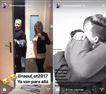 Las publicaciones de Álvaro Vázquez en Instagram Stories antes de la expulsión de su hermano Raoul de Operación Triunfo.