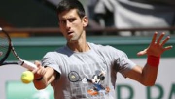 Djokovic, durante un entrenamiento.