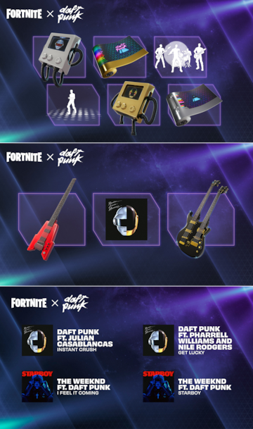 fortnite daft punk accesorios musica