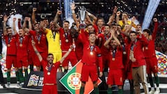 Portugal celebra la victoria en la Liga de Naciones. 