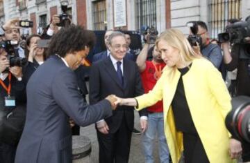 Marcelo, Cristina Cifuentes y Florentino Pérez. 