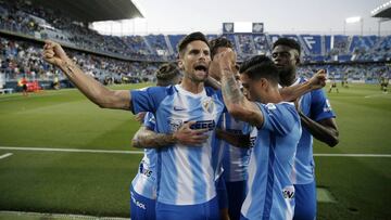 13/05/19 PARTIDO DE SEGUNDA DIVISION MALAGA CF - OVIEDO GOL ALEGRIA 1-0 ADRIAN