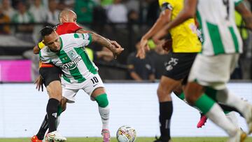 Jarlan Barrera en un partido de Atlético Nacional.