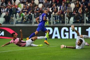Vidal ya sacó el remate que sería el 1-0 de la Juve ante Palermo. 