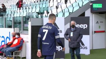 La cara de Cristiano al ver cómo se le esfumaba el Scudetto