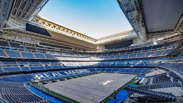 Interior del estadio Santiago Bernabéu.