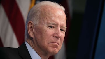 President Joe Biden meets virtually with FEMA Administrator Deanne Criswell and governors and mayors from states and cities impacted by Hurricane Ida in the South Court Auditorium in the Eisenhower Executive Office Building on August 30, 2021.