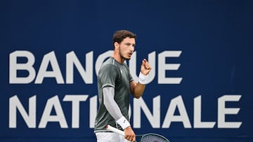 MONTREAL, CANADA - AUGUST 06: Pablo Carreno Busta of Spain reacts against Fabian Marozsan of Hungary in the Men's Singles first round match during Day One of the ATP Masters 1000 National Bank Open at Stade IGA on August 6, 2024 in Montreal, Canada. Minas Panagiotakis/Getty Images/AFP (Photo by Minas Panagiotakis / GETTY IMAGES NORTH AMERICA / Getty Images via AFP)