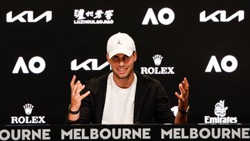 Carlos Alcaraz, en la rueda de prensa previa al Open de Australia.