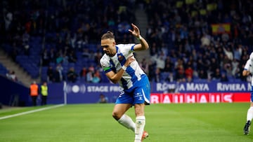 Braithwaite. Espanyol-Levante. Jornada 25 LaLiga Hypermotion 2023-24