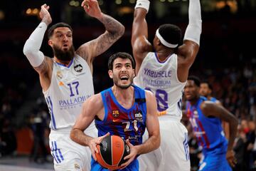 Álex Abrines, Vincent Poirier y Guerschon Yabusele.