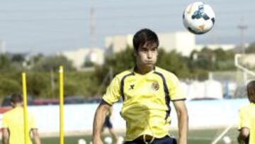Manu Trigueros durante un entrenamiento con el Villarreal.