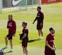 El Atleti prepara el partido ante el Leicester sin Gaitán ni Gameiro
