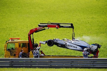 El piloto de Williams se vio obligado a finalizar la carrera antes de tiempo.