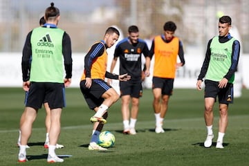 Bale, en la sesión de este jueves en Valdebebas.