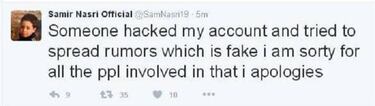 Samir Nasri's Twitter account hacked