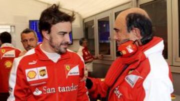 Emilio Bot&iacute;n  y Fernando Alonso en Montmel&oacute;.