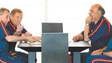 <b>UN EQUIPO CONJUNTADO</B>. Ufarte, Delgado Meco y Otxotorena estarán al lado de Sáez en Portugal.