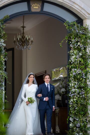 Momentos antes de la ceremonia de matrimonio de Sus Altezas Reales el Príncipe Heredero Al Hussein y la Princesa Rajwa Al Hussein en el Palacio de Zahran, en Amman.