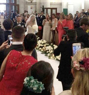 El delantero del Real Madrid Alvaro Morata contrajo matrimonio este s¨¢bado con la italiana Alice Campello en la iglesia del Redentor en la isla de La Giudecca, en Venecia, a la boda asistieron compa?eros suyos del equipo blanco como Isco Alarc¨®n o Nacho Fern¨¢ndez.