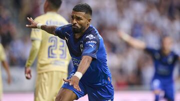 Rodrigo Aguirre celebrates his goal 3-2 of Monterrey during the game Monterrey vs America, corresponding Round 02 the Torneo Apertura 2022 of the Liga BBVA MX at BBVA Bancomer Stadium, on July 9, 2022.
<br><br>
Rodrigo Aguirre celebra su gol 3-2 de Monterrey durante el partido Monterrey vs America, correspondiente a la Jornada 02 del Torneo Apertura 2022 de la Liga BBVA MX en el Estadio BBVA Bancomer, el 9 de julio de 2022.