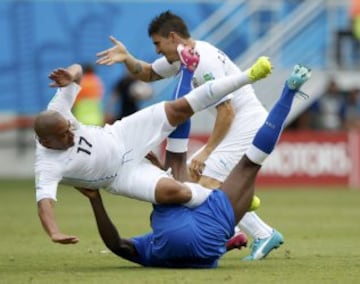 Mario Balotelli y Arevalo Rios.