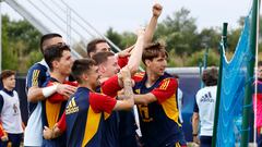 La selección española sub-21, durante un entrenamiento.