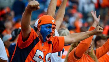 DENVER, CO - SEPTEMBER 17: A Denver Broncos fan cheers in the fourth quarter of a game against the Dallas Cowboys at Sports Authority Field at Mile High on September 17, 2017 in Denver, Colorado.   Dustin Bradford/Getty Images/AFP
 == FOR NEWSPAPERS, INTERNET, TELCOS &amp; TELEVISION USE ONLY ==