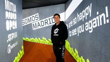 Carla Su&aacute;rez posa en las instalaciones de la Caja M&aacute;gica, sede del Mutua Madrid Open.