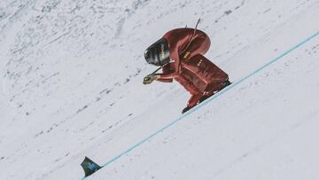 Jan Farrell realiza una bajada durante los Campeonatos del Mundo de Speed Ski en la estaci&oacute;n de Vars.