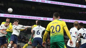 En vivo online Tottenham - Norwich, partido de la quinta ronda de la FA Cup, que se jugará hoy miércoles 4 de marzo en el Tottenham Stadium, desde las 2:45 p.m.