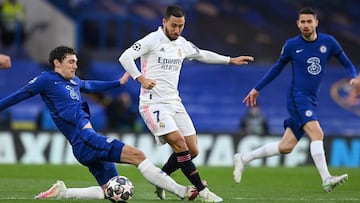 Hazard, en una imagen del encuentro ante el Chelsea en semifinales de la pasada Champions.