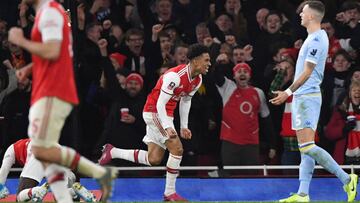 Nelson celebra su gol ante el Leeds.