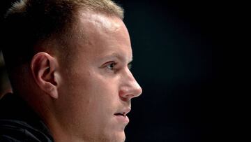 Dortmund (Germany), 08/10/2019.- Germany&#039;&Auml;&ocirc;s goalkeeper Marc-Andre ter Stegen attends a press conference in Dortmund, Germany, 08 October 2019. Germany will face Argentina in an international friendly soccer match on 09 October 2019. (Futb