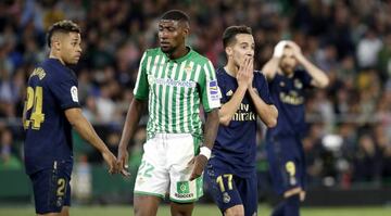 Mariano, Emerson y Lucas Vázquez, el domingo.