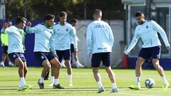 El Espanyol, durante un entrenamiento.