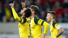 Soccer Football - Bundesliga - Fortuna Dusseldorf v Borussia Dortmund - Esprit Arena, Dusseldorf, Germany - December 18, 2018  Borussia Dortmund&#039;s Paco Alcacer celebrates scoring their first goal         REUTERS/Thilo Schmuelgen  DFL regulations proh